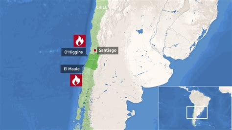 waldbrände chile aktuell karte